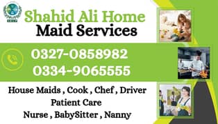 Nurse/Maid Services in Islamabad/Baby sitter Nanny /Cook/Driver/Couple