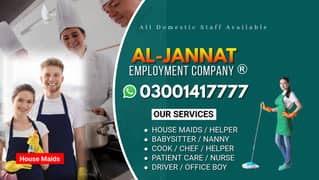 Maids / House Maids / Cook chef / Nanny / Baby Sitter Driver available