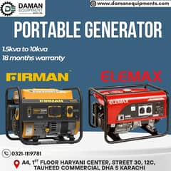 Portable Generator firman ,Battery,engine oil, gaskit 2.5Kva