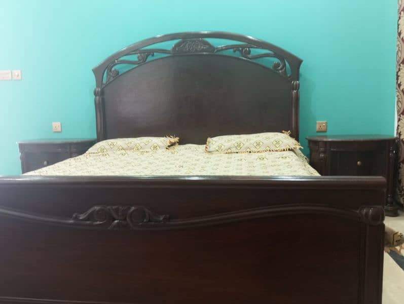 bed with side table and dressing 8