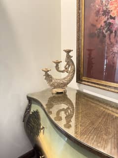 Moon shaped candle stand show piece