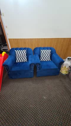 blue velvet sofa set 5 seater 3+1+1