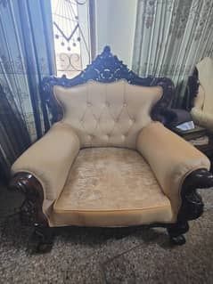 Royal curve pure tali wood sofa set for urgent sale