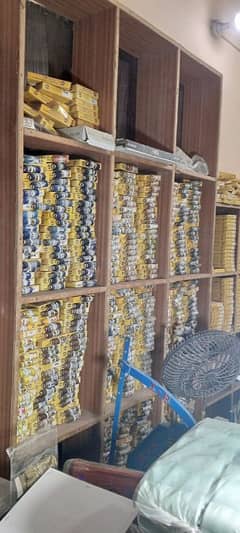 shop rack and counter