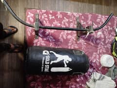 punching bag + pull-up bar