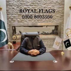 Luxury Office Flag | CEO Table Flag with Golden Pole | Custom Logo