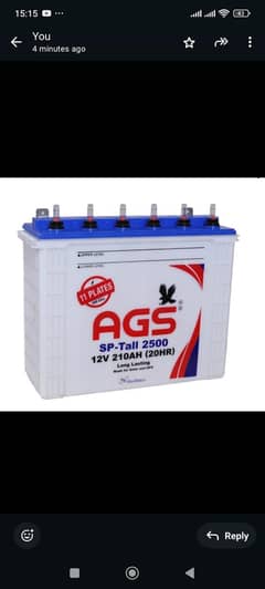AGS SP Tall Batteries 2500 Tubular