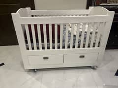 Baby Cot Wooden - White Deco Paint