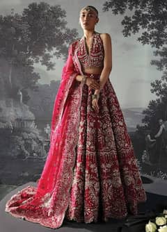 Dulhan Bridal Dress heavy embroidery Afrozeh bridal