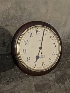 Table Clock Chabi Key Antique Vintage Wood Brass England Smiths