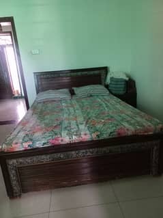 Wooden Bed with side tables Available for Sale