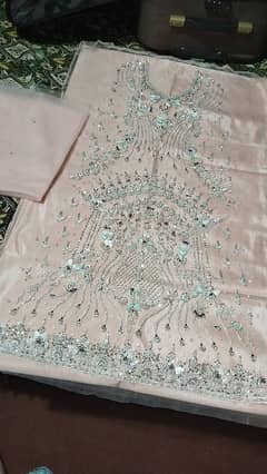 peach hand work suit