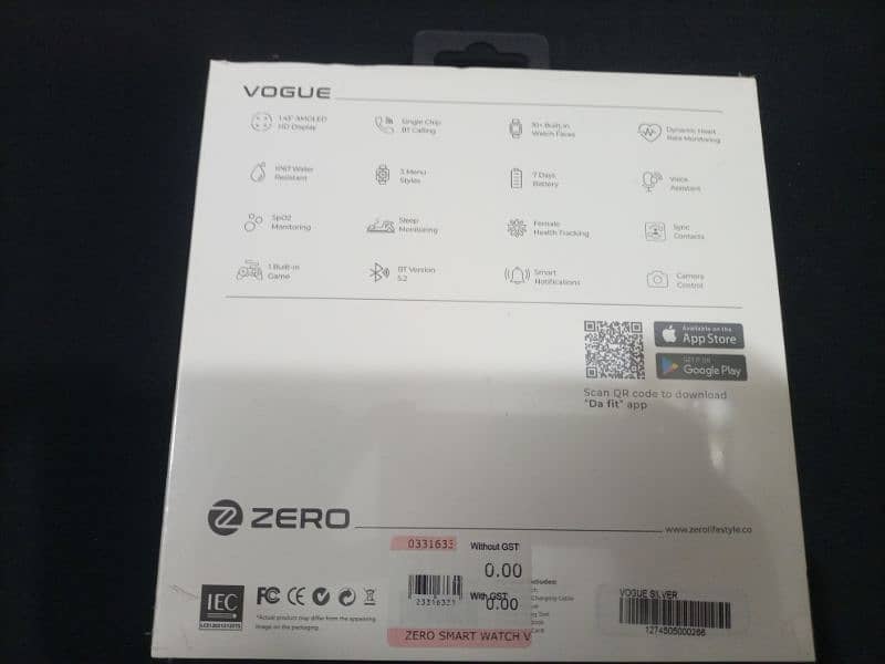 Zero VOGUE smart watch (always on- Amoled display) 1