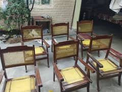 6 chairs with large table + chair cowers and gadia