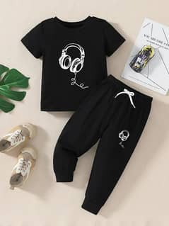 stylish printed cotton tracksuit for kids 2 pcs set shirt and trouser