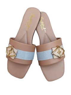 "Women's Stylish Flat Sandles with Gold Buckle