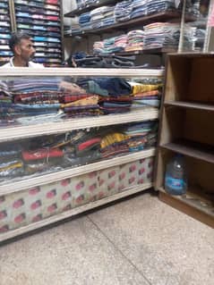 Iron counter and wood cabinet