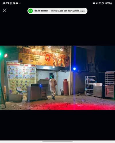 FastFood & Chai Restaurant on Rent + Equipment on Reasonable Package: