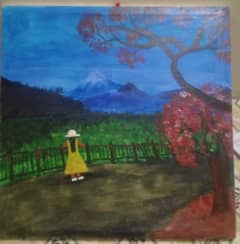 hand made canvas painting with acrylic paints for sale Rs 3k