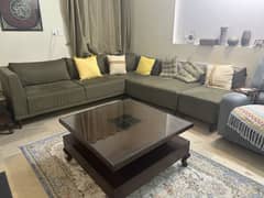 Seven Seater L Shaped Sofa with footstool/storage