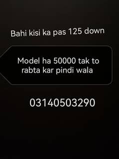 kis ka pass 125 ha 50k kar to rabta kar what's app 03140503290