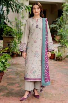 3 Pcs Women's Dhanak Embroidery Suit