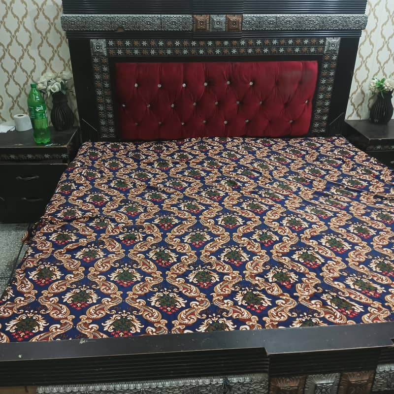 king size bed with side tables with metres 0