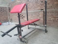 bench with bar n dunbles