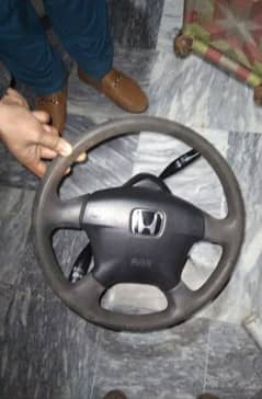 Honda civic 1995 model steering wheel with assembly