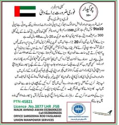 صرف ضرورت مند لوگ رابطہ کریں