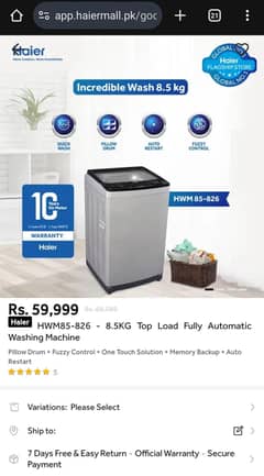 Haier Automatic Machine