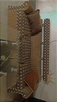 Sofa set with glass table for sale