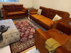 a new  rust colour modern 6 seater sofa.