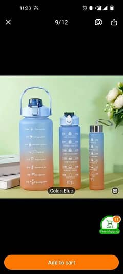 3-Piece Gradient Water Bottle Set - Portable, Leakproof.