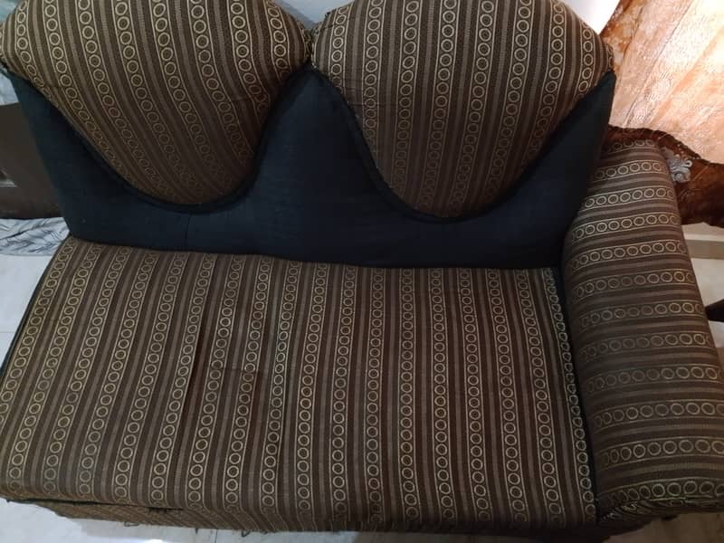 6 seater with corner table attach L shape Sofa set, couch 1