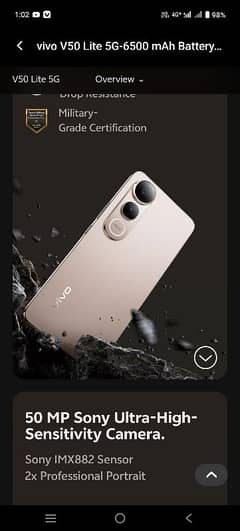 Vivo v50 lite 5g 12 256 03006654916