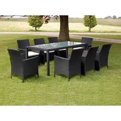 Outdoor Rattan Wicker Dining Set | Garden Patio Table & Chairs | Weat