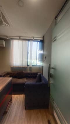 Triple OFFICE (1300 sft) FOR RENT (33-39 size) 2nd floor Lift plaza Good renovation work include ceiling work,3 Partition rooms with hall, windows blindes, Wooden Cabernet, 2 washrooms,1 kitchen Good fitting &fixure Rent 2400000