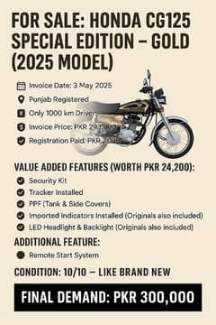 CG125 Special Edition Gold Black