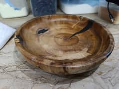 Resin and wood decor bowl