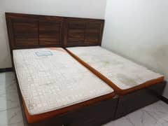 3 single beds with moltyOrtho extra firm with Almira, 2 tables. . .