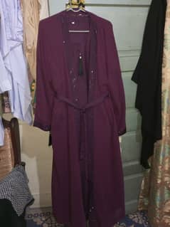 double open abaya with staller for sale