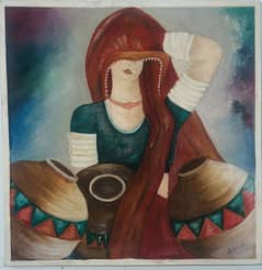 Oil painting  size 2x2 feet