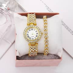 Foreign Fashion Roman Pattern Diamond Women's Watche