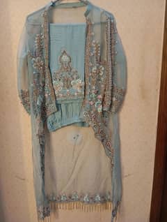 Jewellery work gown all stone and kaam on gown inner shirt trousers