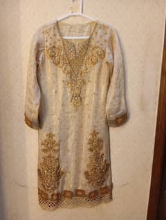 Work on Original Kundan Zari A dull gold 2 piece