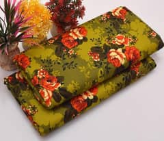 2pcs women unstitched printed suit very reasonable prices