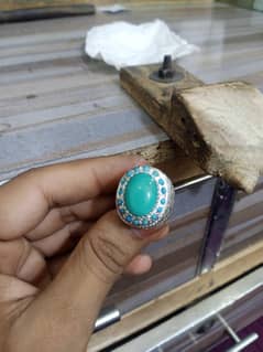 silver ring stone firoza order per bhi taiyar hoti hai