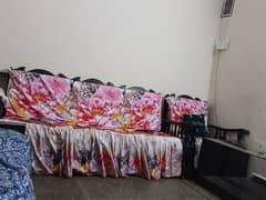 sofa set with glass table