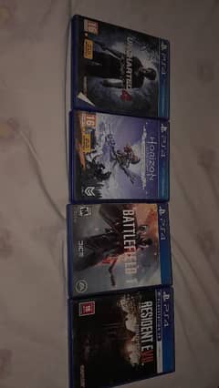 Resident evil biohazard, uncharted 4, horizon zero dawn, battlefield 1